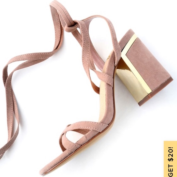 Lulus mauve lace up heels - Picture 6 of 6